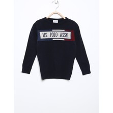 U.S. Polo Assn. Bisiklet Yaka Düz Lacivert Erkek Çocuk Pars Kazakkıds