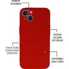 Case World Apple iPhone 14 ile Uyumlu Kapak Içi Kadife Kamera Korumalı Lansman Silikon ile Uyumlu Kılıf - Lacivert