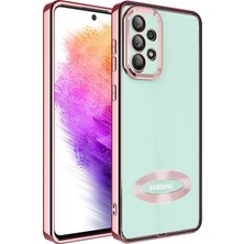 Pilanix Samsung Galaxy A73 Kılıf Renkli Kenarlı Parlak Logo Açık Omega Silikon