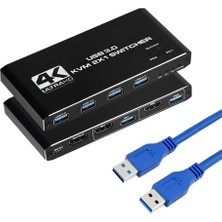 Gplus 4KVM421 Kvm Switch 2x1 HDMI 4K USB 3.0 Hdcp 2.3 HDR10 Edıd