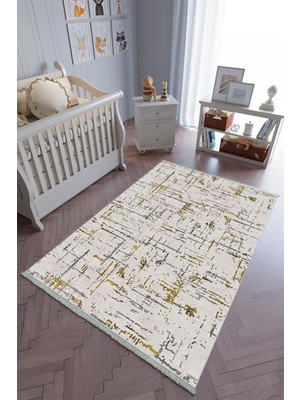 10 Post Onlineçocuk Odası Halısı Bej Haki Yolluk Kaymaz Yuvarlak Oval Kesme Ince Yıkanabilir Halı