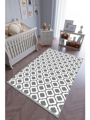 10 Post Onlineçocuk Odası Halısı Gri Yolluk Kaymaz Yuvarlak Oval Kesme Ince Yıkanabilir Halı