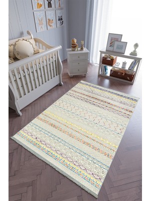 10 Post Onlineçocuk Odası Halısı Çok Renkli Yolluk Kaymaz Yuvarlak Oval Kesme Ince Yıkanabilir Halı