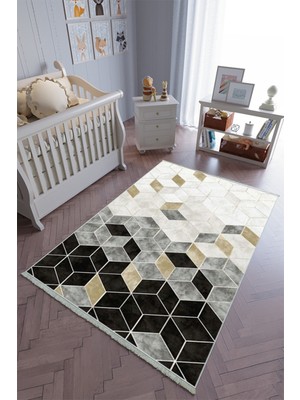 10 Post Onlineçocuk Odası Halısı Ekru Altın Gold Yolluk Kaymaz Yuvarlak Oval Kesme Ince Yıkanabilir Halı