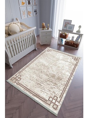 10 Post Onlineçocuk Odası Halısı Ekru Yolluk Kaymaz Yuvarlak Oval Kesme Ince Yıkanabilir Halı
