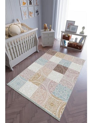 10 Post Onlineçocuk Odası Halısı Çok Renkli Yolluk Kaymaz Yuvarlak Oval Kesme Ince Yıkanabilir Halı