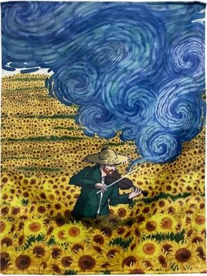 ModaZey Van Gogh Ayçiçeği Tarlası Duvar Halısı