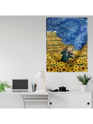 ModaZey Van Gogh Ayçiçeği Tarlası Duvar Halısı