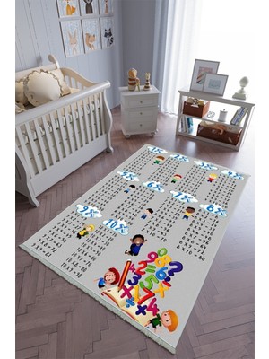 10 Post Onlineçocuk Odası Halısı Gri Yolluk Kaymaz Yuvarlak Oval Kesme Ince Yıkanabilir Halı