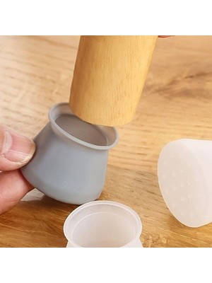 Andız Design Silikon Masa ve Sandalye Ayağı Için Kaydırmaz Çizdirmez Mobilya Çorabı Gri 8 Adet