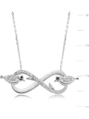 925 Gümüş Gümüş Sonsuzluk Çalıkuşu Bayan Kolye