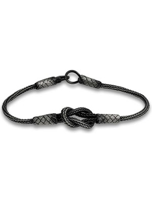 925 Gümüş Gümüş Kazaziye Düğüm Bileklik