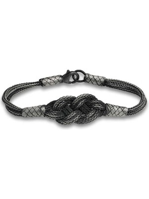 925 Gümüş Gümüş Kazaziye Örgü Bileklik