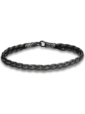 925 Gümüş Gümüş Kazaziye Örgü Bileklik