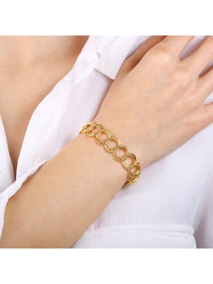 Sembol Gold Samanyolu Altın Bileklik 14 Ayar Klasik Tasarım 12mm