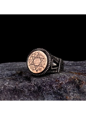 Takı925 Hz.süleyman Mührü Motifli 925 Ayar Gümüş Erkek Yüzük