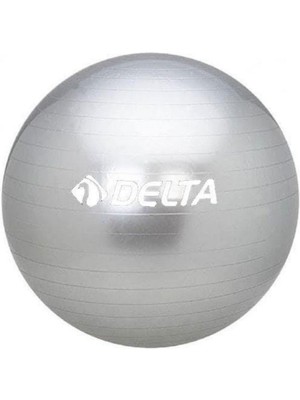 Delta 55 cm Dura-Strong Deluxe Gümüş Pilates Topu ile Vücut Esnetme ve Güçlendirme
