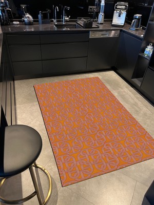 Rugs Modern Mira 966 Zincir Temalı Turuncu Bordo Dokuma Taban Halı