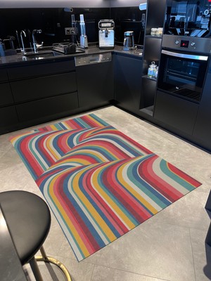 Rugs Modern Mira 1020 Çok Renkli Geometrik Desen Dokuma Taban Tasarım Halı