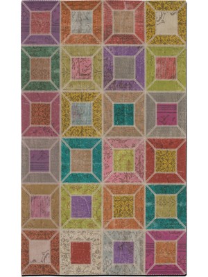 Rugs Modern Mira 969 Patchwork Çok Renkli Pastel Dokuma Taban Halı