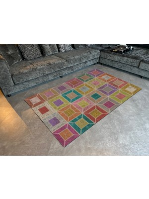 Rugs Modern Mira 969 Patchwork Çok Renkli Pastel Dokuma Taban Halı