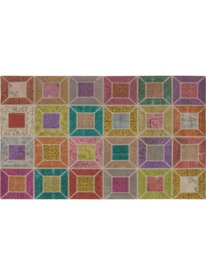 Rugs Modern Mira 969 Patchwork Çok Renkli Pastel Dokuma Taban Halı