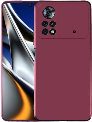 Case 4U Xiaomi Poco X4 Pro 5G Kılıf Klasik Mat Renkli Yumuşak Premier Silikon Mürdüm