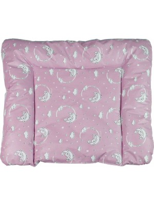 Baby'ness Elyaf Dolgulu Pvc Alt Değiştirme Minderi 75x85cm Sıvı Geçirmez Leke Tutmaz Aydede Pembe