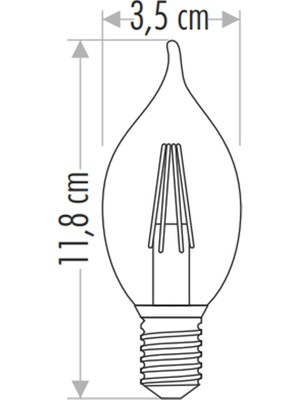 Cata Sarı Ledli Kıvrık Buji Rustik Ampul Vn-40
