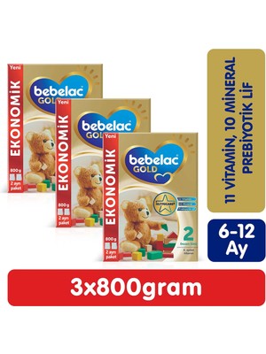Bebelac Gold 2 Devam Sütü 3*800 G 6-12 Ay Mega Paket