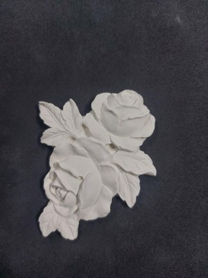 E Hobici  Yapraklı Iki Güllü Çiçek 11X8,5CM