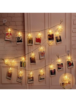 Kuzey Butterfly Clips String LED Lights Pilli Kelebek Mandal LED Işık Gün Işığı LED Işık Yılbaşı Ağacı Işığı  Pilli LED Işık