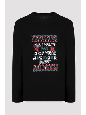 Penti Siyah All I Want Christmas Pijama Takımı