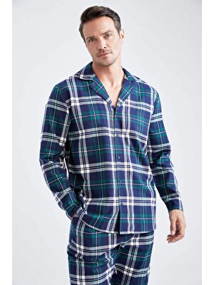 DeFacto Regular Fit Ekose Desenli Pijama Takımı X8538AZ22WN