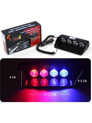 Drs Tuning Flaş LED Çakar 8W Kırmızı-Mavi 8 Fonksiyonlu / LAPA173