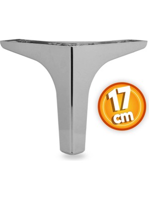 Badem10 Sedef Lüks Mobilya Kanepe Sehpa Tv Ünitesi Koltuk Ayağı 17 cm Parlak Krom Baza Ayak