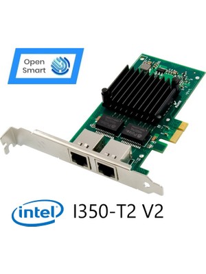 Open Smart 2 Port Intel I350-T2 1gbe Pcıe X1 Ethernet Kart - OPS7232NT