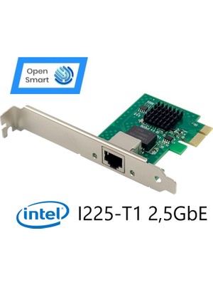 Open Smart 1 Port Intel I225-T1 2,5gbe Pcıe X1 Ethernet Kart - OPS7265NT