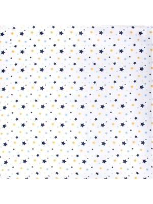 Sevi Bebe Desenli Müslin Bebek Battaniyesi 100X100 ART-353 Yıldız Yağmuru Mavi