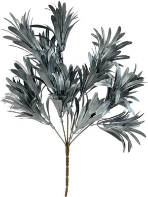 Nettenevime Yapay Çiçek Gümüş Renk Podocarpus Demeti 7dal 48 Çiçek Garnitür Aradal Dekoratif Yapay Bitki