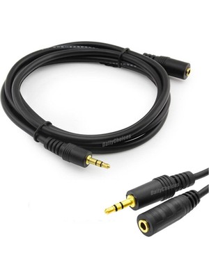 Harry 3 mt Aux Stereo 3.5 mm Ses Kulaklık Uzatma Kablosu 3 mt Paraziti Önleyen Altın Kaplama Uçlar