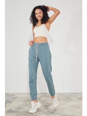 Twenty3 Kadın Basic 3 Iplik Şardonlu Paçası Lastikli Kalın Jogger Eşofman Altı