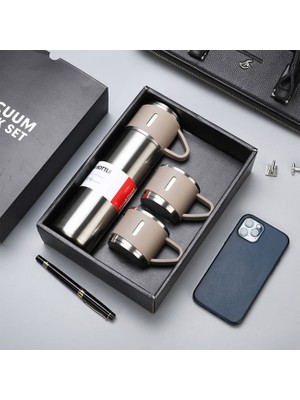 Keyfim Shop Kişiye Özel Üçlü Bardak Paslanmaz Çelik Termos Seti