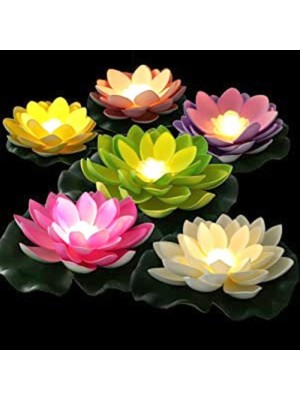 Kuzey 6 Adet Işıklı Su Mumu Water Floating Candle Lotus Flowers Sensor LED Light Suda Yüzen Lotus Çiçekleri Pilli Mum