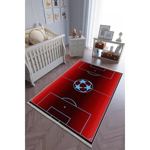10 Post Onlineçocuk Odası Halısı Bordo Mavi Futbol Yolluk Kaymaz Yuvarlak Oval Kesme Ince Yıkanabilir Halı