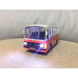 Mk Model Model Maket 1/27 Ölçek Nostalji Halk Otobüsü Sesli ve Işıklı (Turuncu)