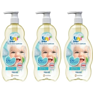 Uni Baby Saç ve Vücut Şampuanı 700 ml x 3 Adet