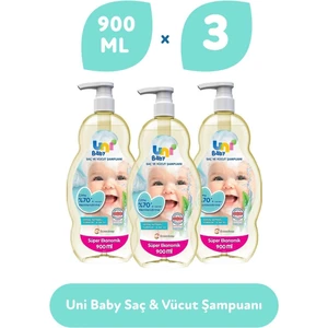 Uni Baby Saç ve Vücut Şampuan 900 ml 3'lü
