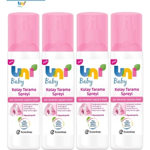 Uni Baby Uni Baby Kolay Saç Tarama Spreyi 200ML (4 Lü Set) Zor Taranan Saçlara Özel