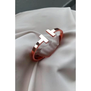 X-lady Accessories Rose Renk Model T Uçlu Desenli Kelepçe Bileklik - 2118